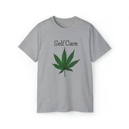 Gray Self Care Marijuana Tee