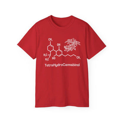 Red Tetrahydrocannabinol (THC) Molecule Weed Shirt