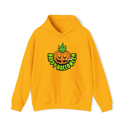 Golden Happy Halloween Stoner Pumpkin Cannabis Hoodie