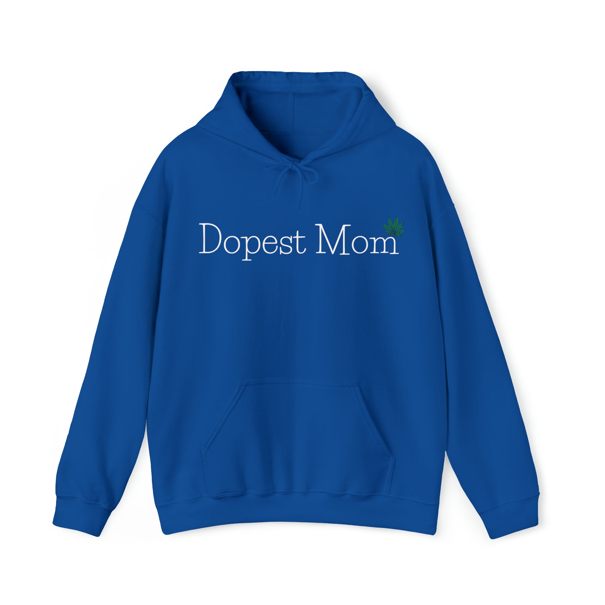 Royal Blue Dopest Mom Weed Hoodies