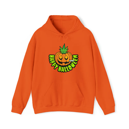 Orange Happy Halloween Stoner Pumpkin Cannabis Hoodie