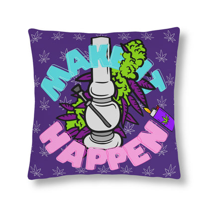 Purple Make It Happen Cannabis Waterproof Pillows