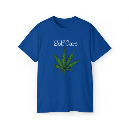 Royal blue Self Care Marijuana Tee