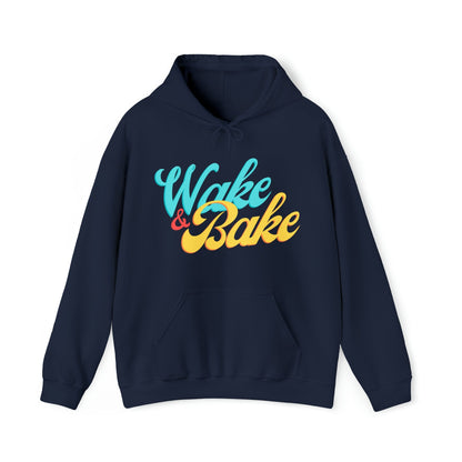 Navy Wake and Bake Weed Hoodie