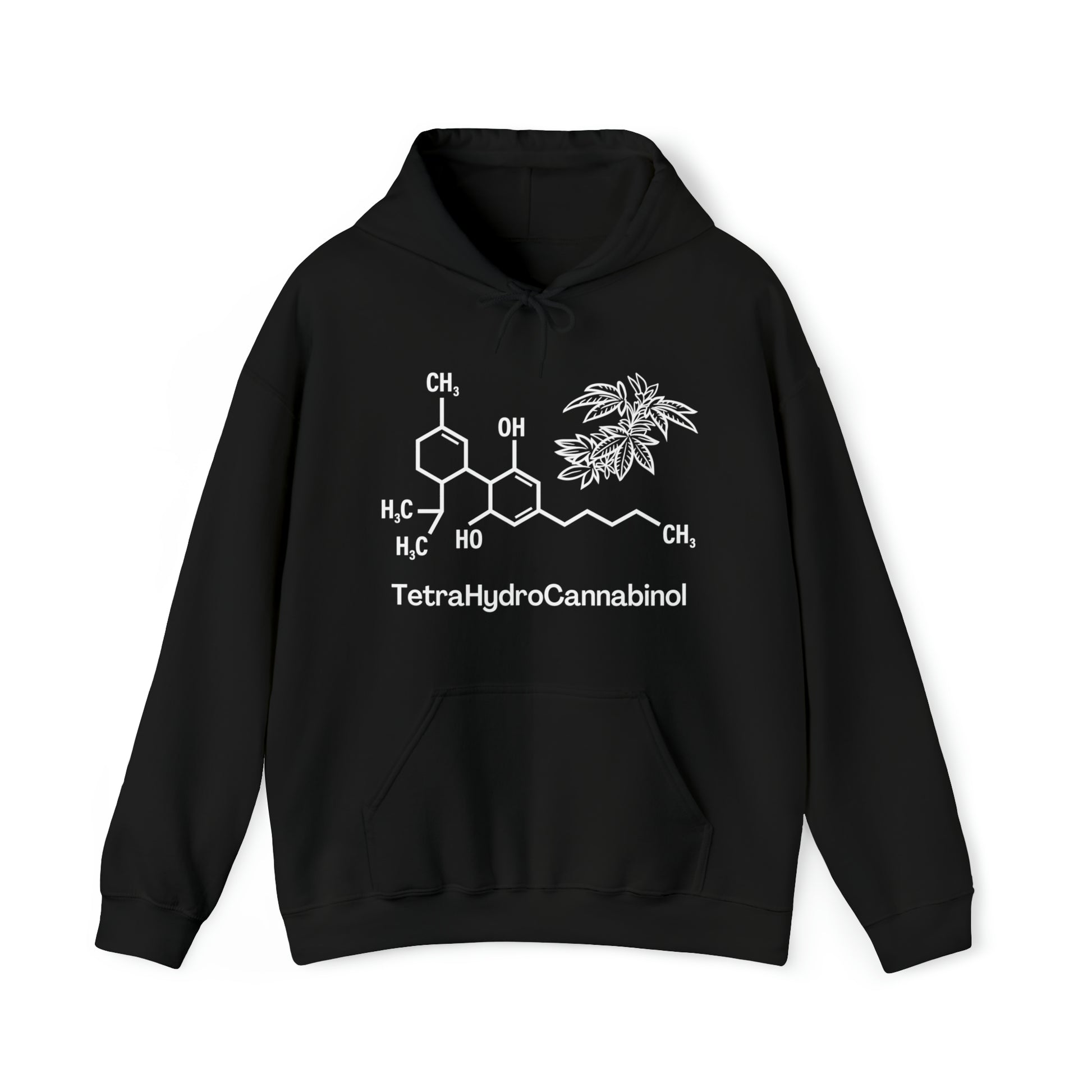 Black Tetrahydrocannabinol (THC) Cannabis Hoodie