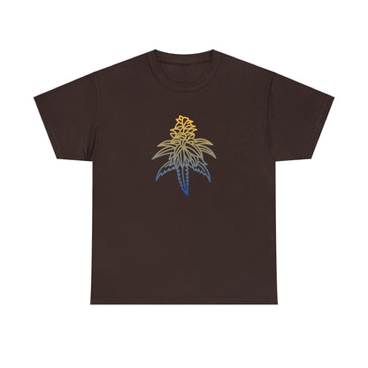 Golden Goat Cannabis Leaf Unisex Heavy Cotton Tee