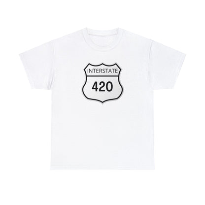 White Interstate 420 Shirt Tee