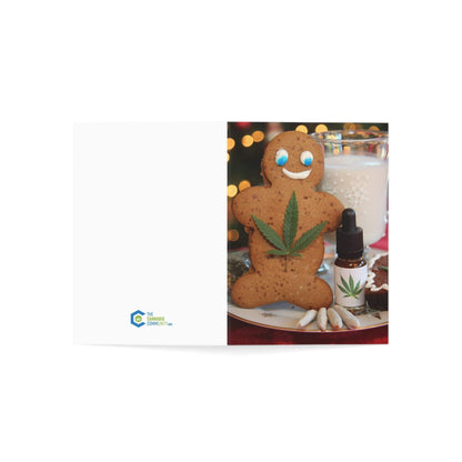 Stoner greeting card facing down with design and design logo facing up.