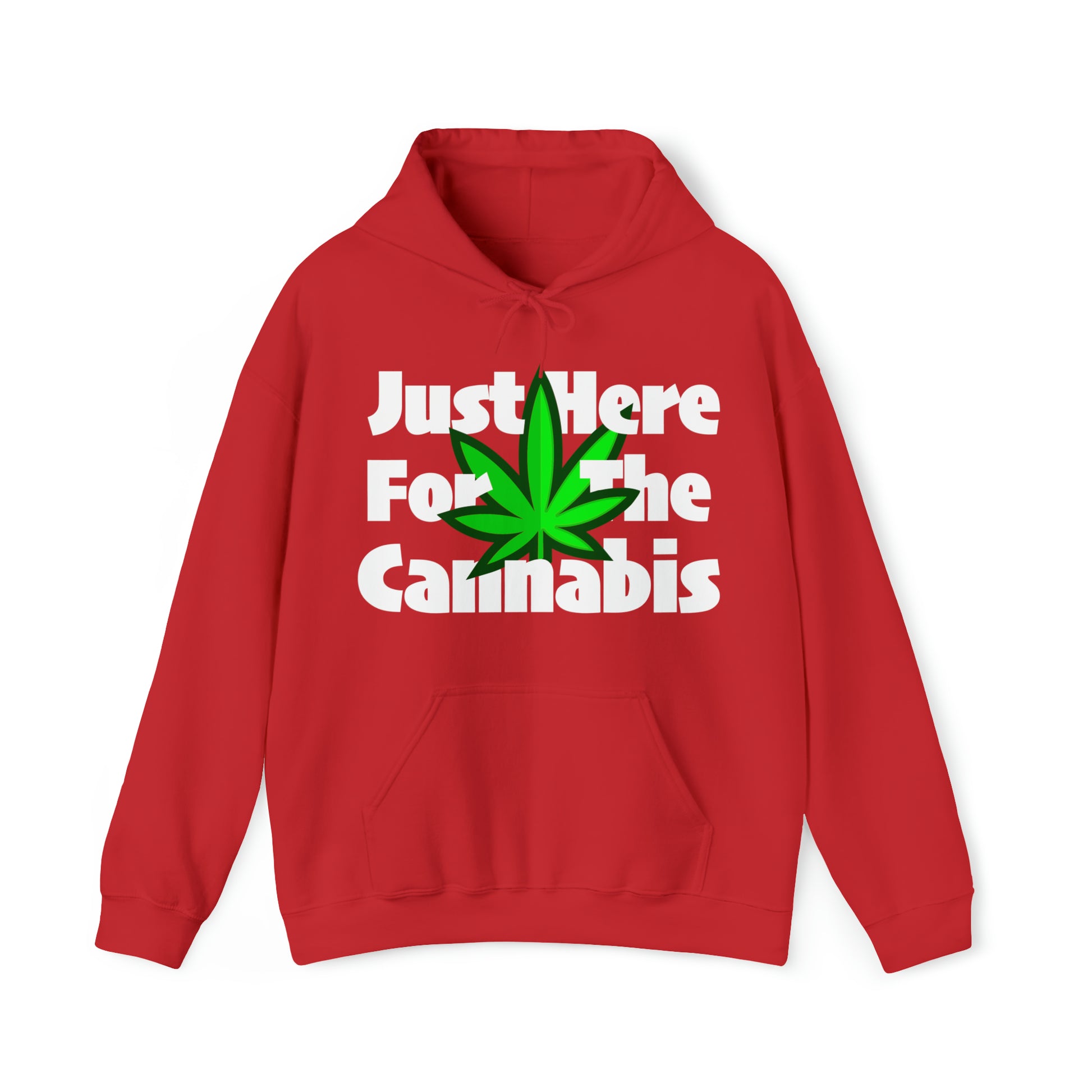 Red Just Here for the Cannabis Stoner Hoodie