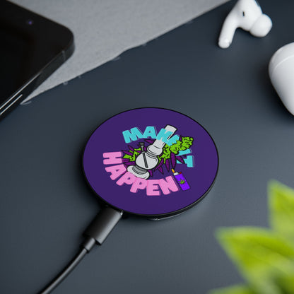 Close-up of the Make It Happen Cannabis Magnetic Induction Charger