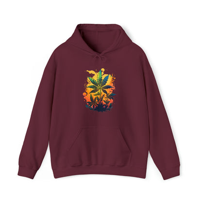 Maroon Warm Paradise Cannabis Hoodie