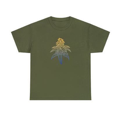 Golden Goat Cannabis Leaf Unisex Heavy Cotton Tee