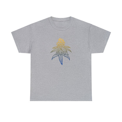 Golden Goat Cannabis Leaf Unisex Heavy Cotton Tee