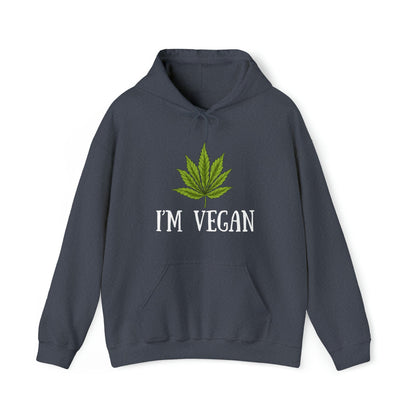 Navy Heather I'm Vegan Weed Hoodies