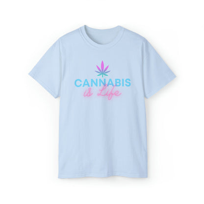 Light Blue Cannabis is Life Tee