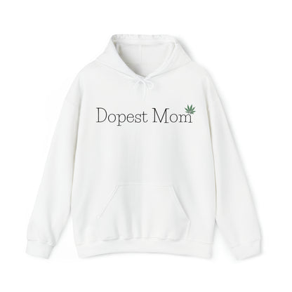 White Dopest Mom Weed Hoodies