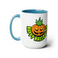 Light Blue  Happy Halloween Pumpkin Stoner 15oz Coffee Mug Side 1