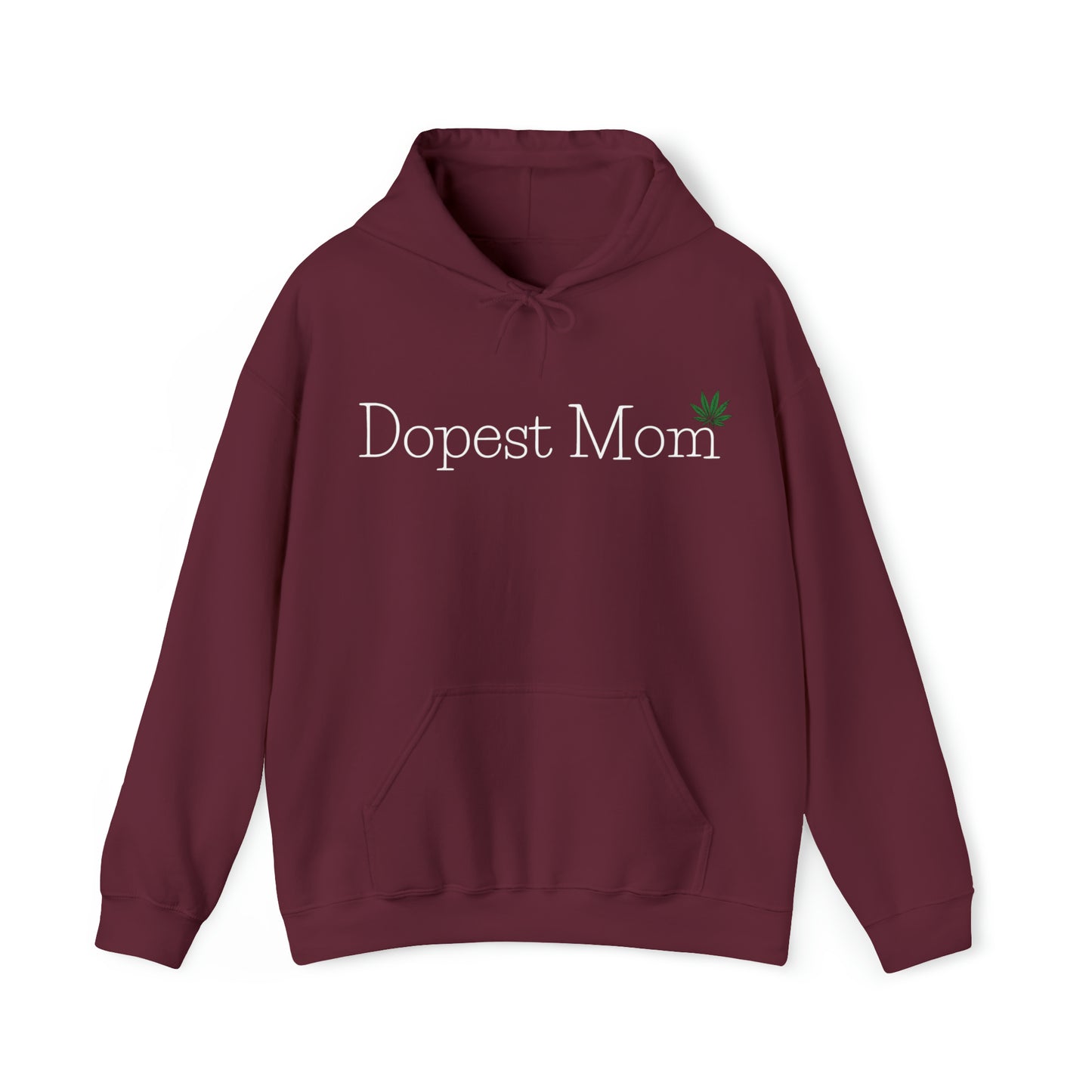 Maroon Dopest Mom Weed Hoodies