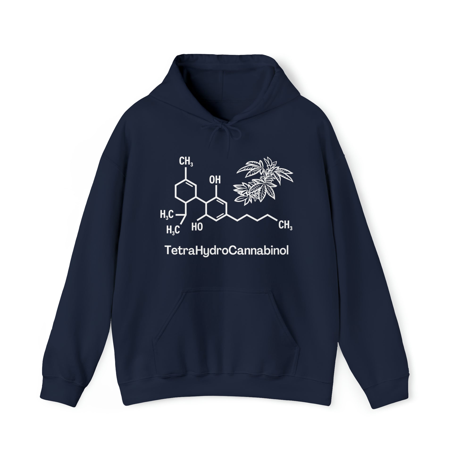 Navy Blue Tetrahydrocannabinol (THC) Cannabis Hoodie