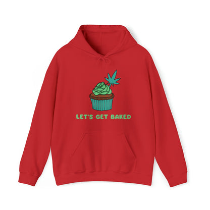 Red Let's Get Baked Cannabis Hoodie