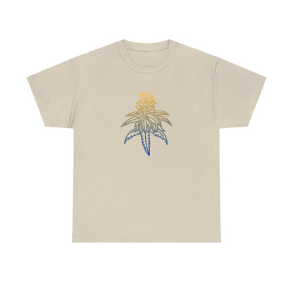 Golden Goat Cannabis Leaf Unisex Heavy Cotton Tee