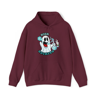 Maroon High Spirits Ghost with Bong Cannabis Hoodie