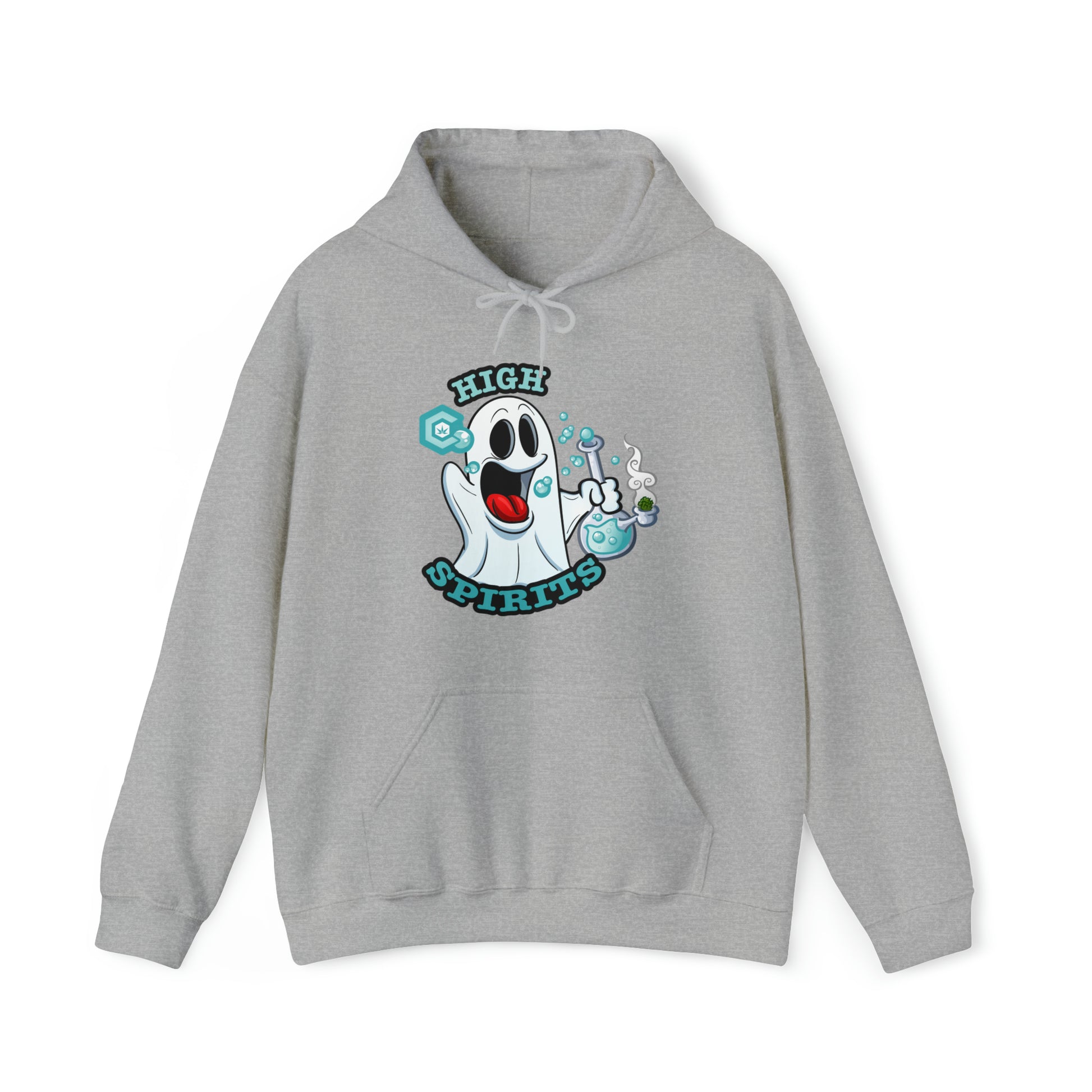 Sports Gray High Spirits Ghost with Bong Cannabis Hoodie