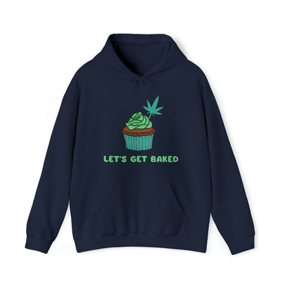 Navy Blue Let's Get Baked Cannabis Hoodie