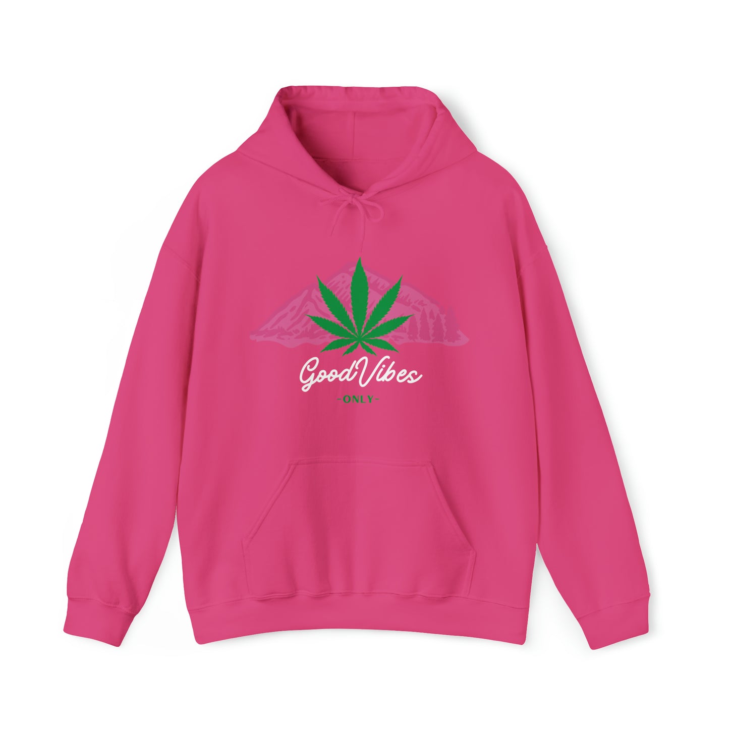Heliconia Pink Weed Mountain Good Vibes Only Hoodie