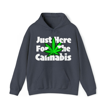 Heather Navy Just Here for the Cannabis Stoner Hoodie