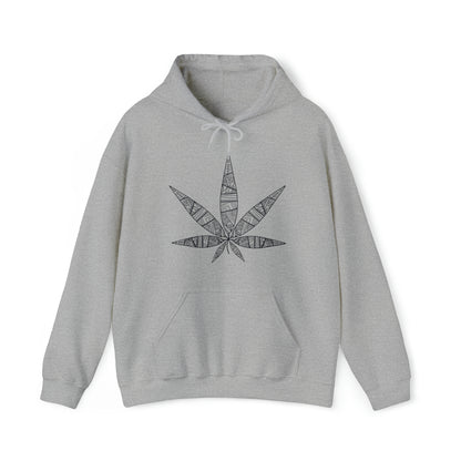 Sport Gray Tribal Vibe Marijuana Leaf Unisex Heavy Blend Hoodie