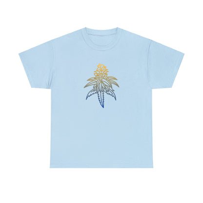 Golden Goat Cannabis Leaf Unisex Heavy Cotton Tee