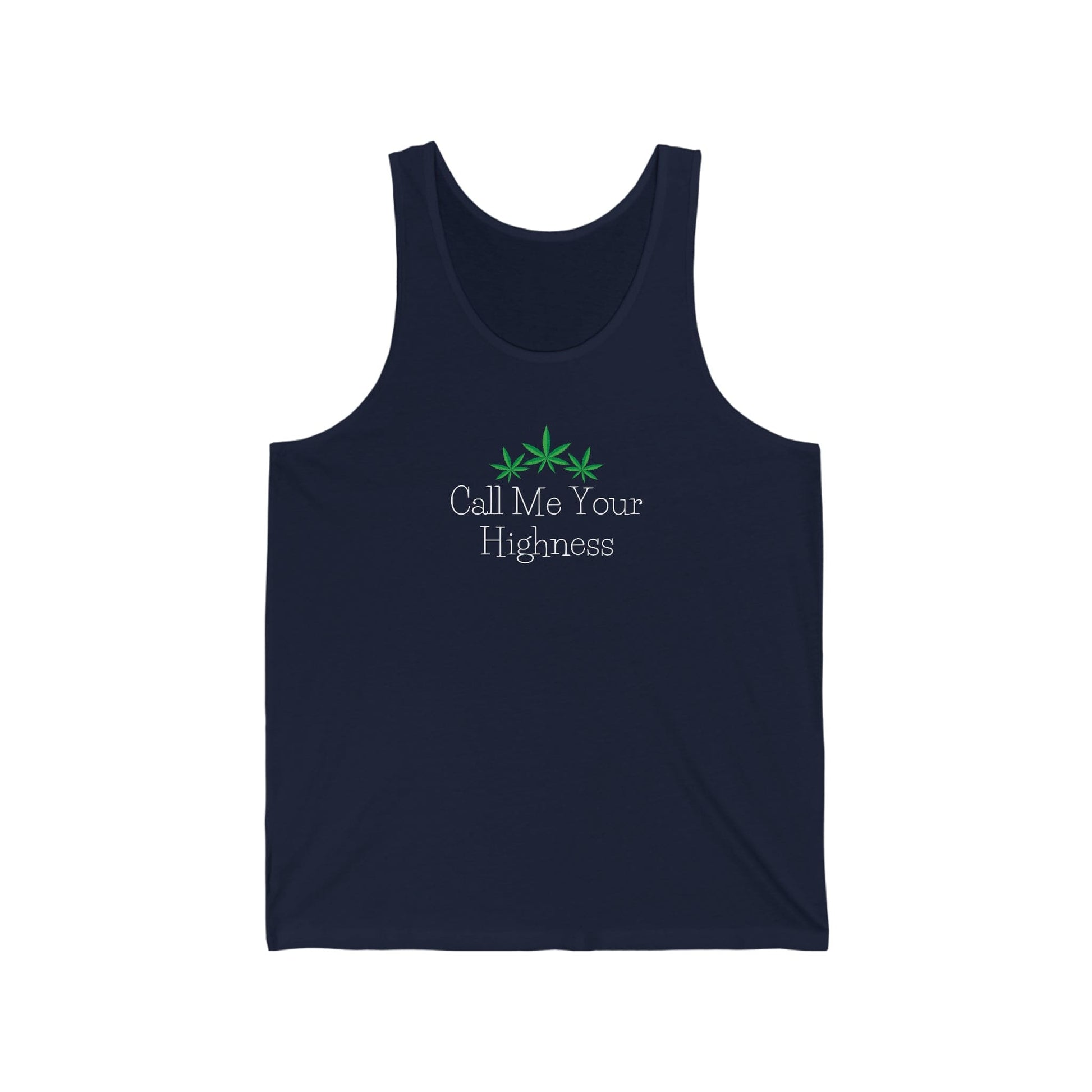 Dark Blue Call Me Your Highness Cannabis Jersey Tank