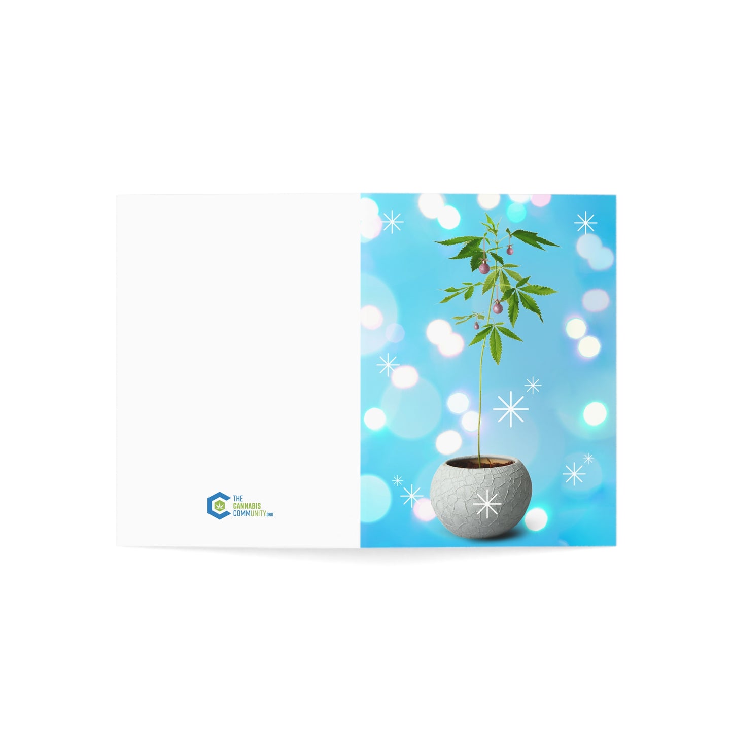 Potted Christmas Marijuana Plant Merry Christmas Greeting Cards (1, 10, 30, and 50pcs)