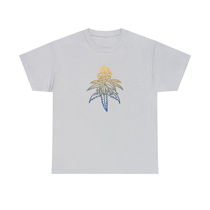 Golden Goat Cannabis Leaf Unisex Heavy Cotton Tee