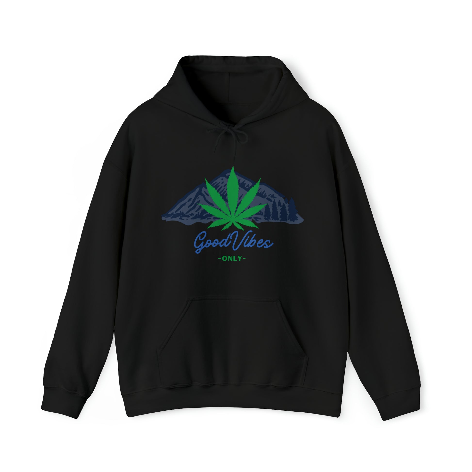 Black Weed Mountain Good Vibes Only Hoodie