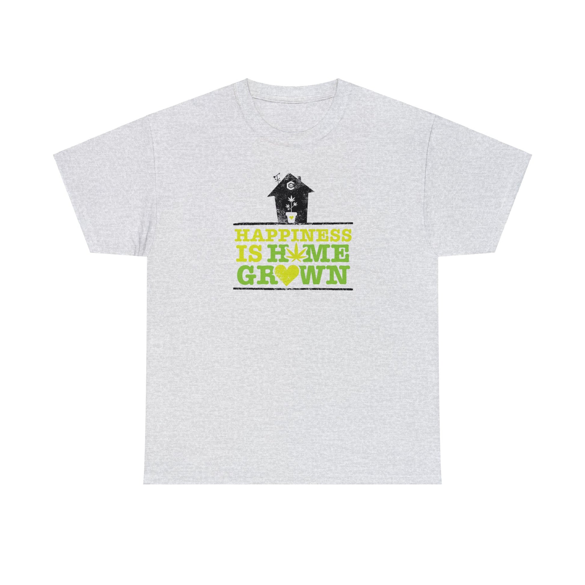 A grey Happiness Is Homegrown Pot Shirt with the words, "I'm a farmer grower.
