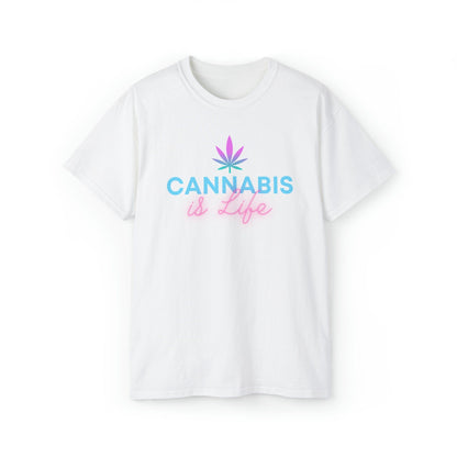 White Cannabis is Life Tee