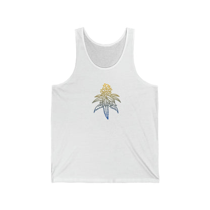 White Golden Goat Cannabis Jersey Tank