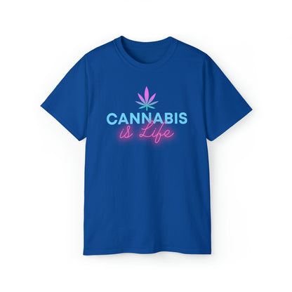 Royal blue Cannabis is Life Tee