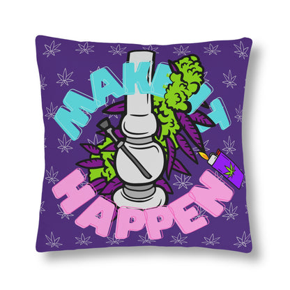 Make It Happen Cannabis Waterproof Purple Pillows