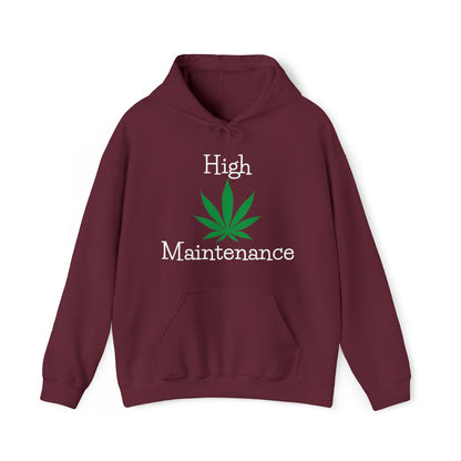 Maroon High Maintenance Cannabis Hoodie