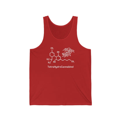 Red Tetrahydrocannabinol (THC) Weed Jersey Tank