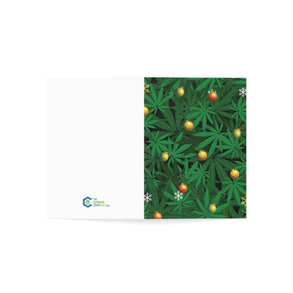 Pot Leaves Merry Christmas Holiday Greeting Cards