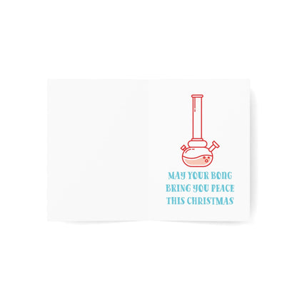 Open Happy Holidaze Zen Moose Smoking Bong Merry Christmas Greeting Card 