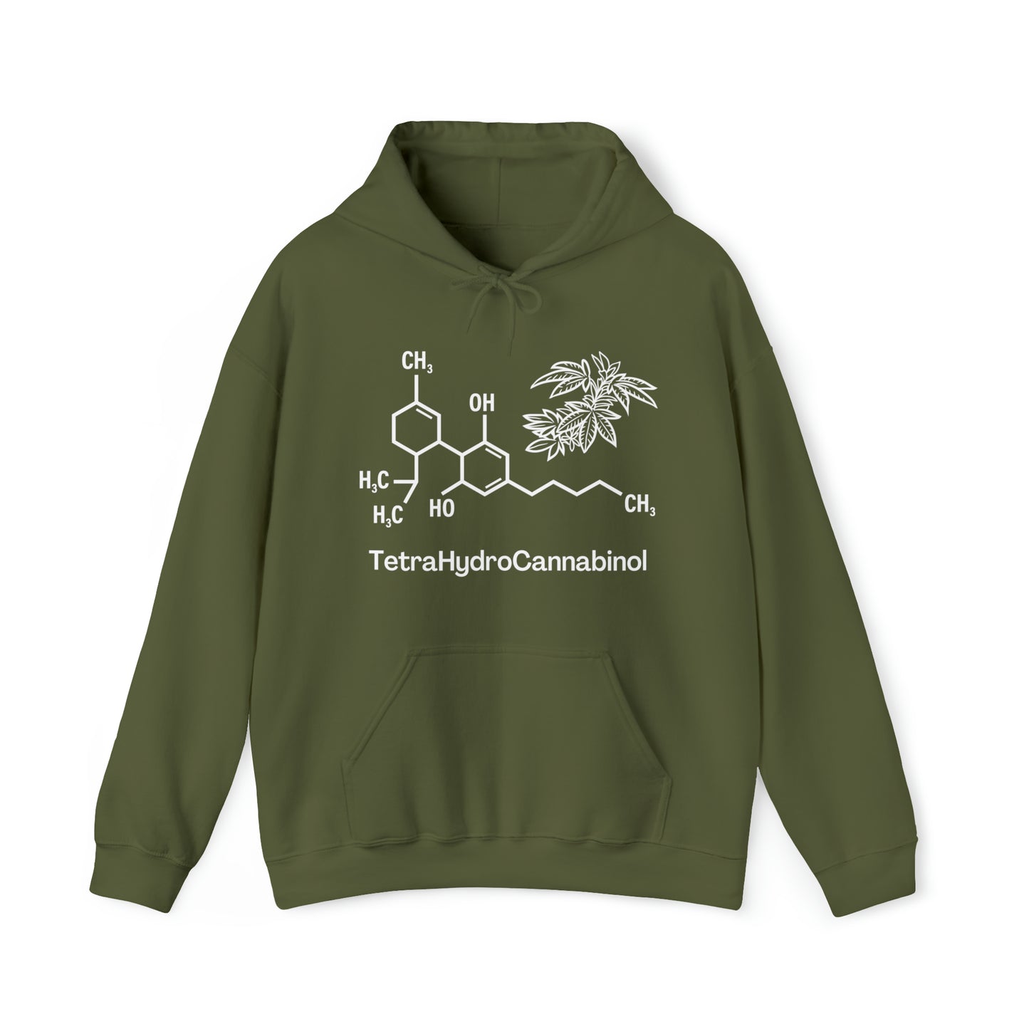 Military Green Tetrahydrocannabinol (THC) Cannabis Hoodie