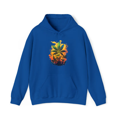 Royal Blue Warm Paradise Cannabis Hoodie