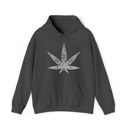 Dark Heather Tribal Vibe Marijuana Leaf Unisex Heavy Blend Hoodie