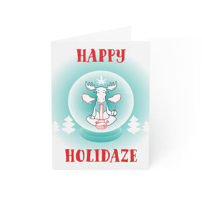  Happy Holidaze Zen Moose Smoking Bong inside a snow globe with happy holidaze