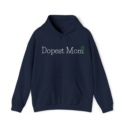 Navy Blue Dopest Mom Weed Hoodies